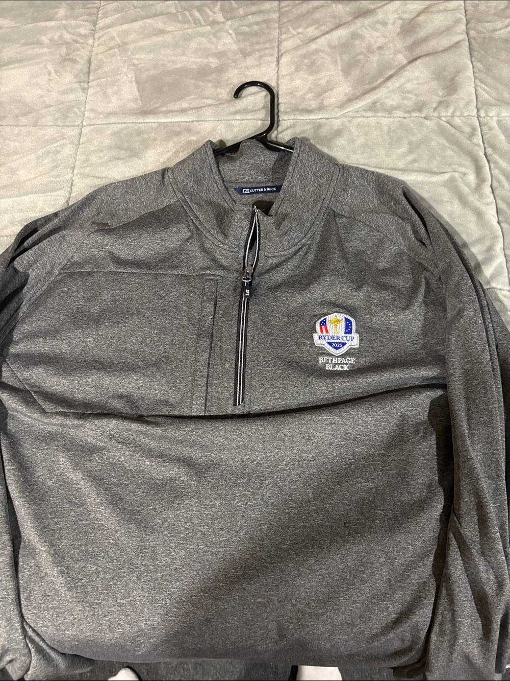 Cutter & Buck Men's Gray Ryder Cup Quarter-Zip Pullover